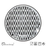 Lozenge Design Black and White Salad Plate