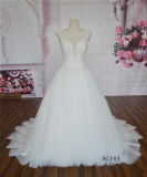 AG144 Heavy Beaded Tulle A-Line Bridal Wedding Gown