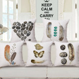 Cotton Linen Feather Digital Printed Cushion Cover for Sofa (35C0123)