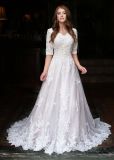 Amelie Rocky Sexy V-Neck A-Line Full Sleeve Lace Tulle Wedding Dress