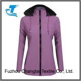 Long Sleeve Soft Hooded Windproof Rain Jacket for Women