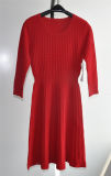 63%Ray37%Nylon Ladies Knit Sweater Dress