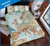 Europe Map Design Printed Polyester Duvet Cover Bedding Set