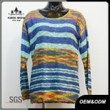 Women Colored Striped Long Sleeve Sweater