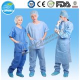 Disposable PP PP+PE SMS Hopital Patient Gown with Short Sleeves