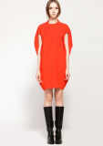 Fashion Loose Solid-Colored Batwing Sleeve Short Dress