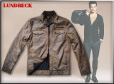 Men's PU Jacket with Garment Dyeing