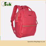 Stylish Trendy Red Genuine PU Leather Korean Travel Backpacks for Women