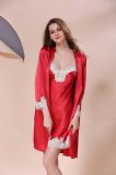Sexy Lingerie Sleepwear Bathrobe Women Silk Pajamas