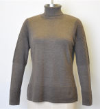 Women Mixed Stitch Turtleneck Pullover Knit Sweater
