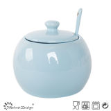 Nice Glazing Color Simple Sugar Pot with Spoon